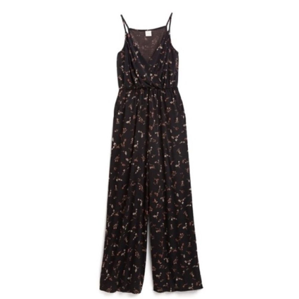 Boutique Kaileigh Black Floral Wide Leg Jumpsuit XS